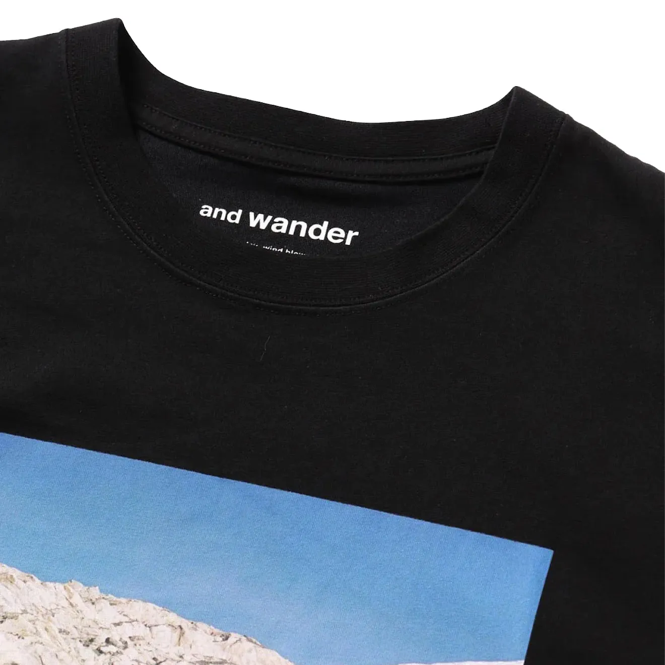 And Wander Gracier Printed T-Shirt Black