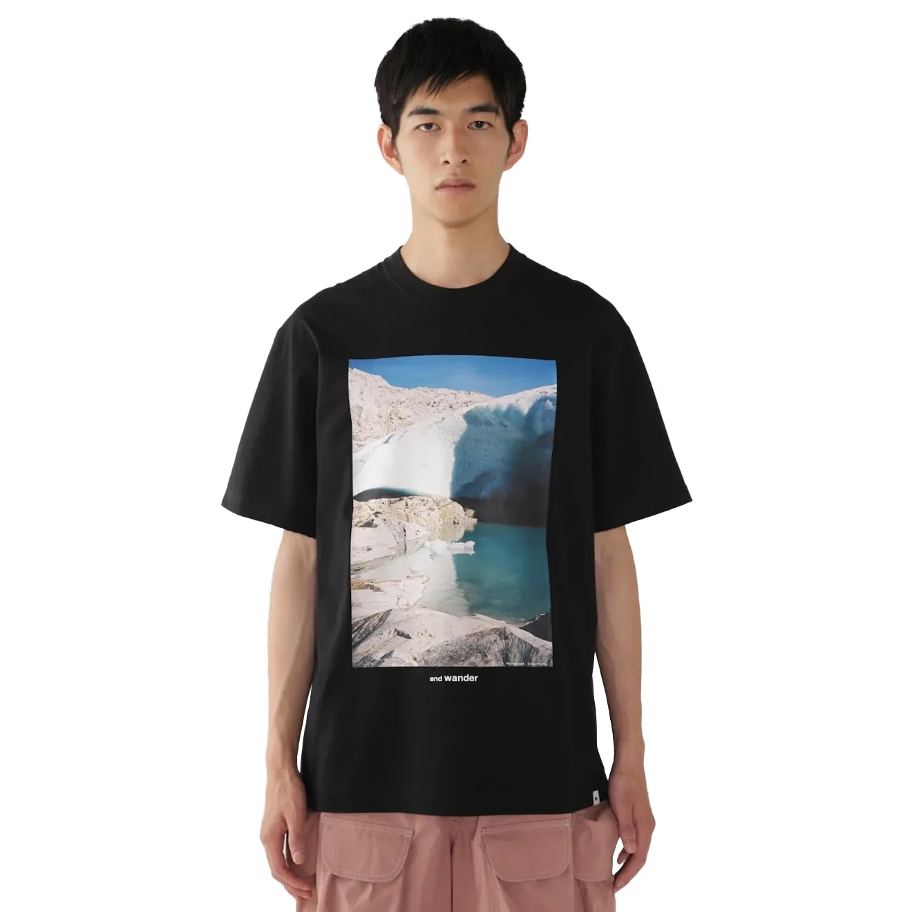 And Wander Gracier Printed T-Shirt Black