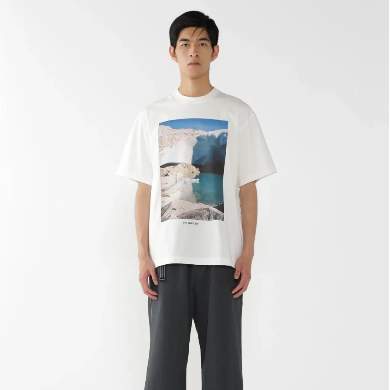 And Wander Gracier Printed T-Shirt White