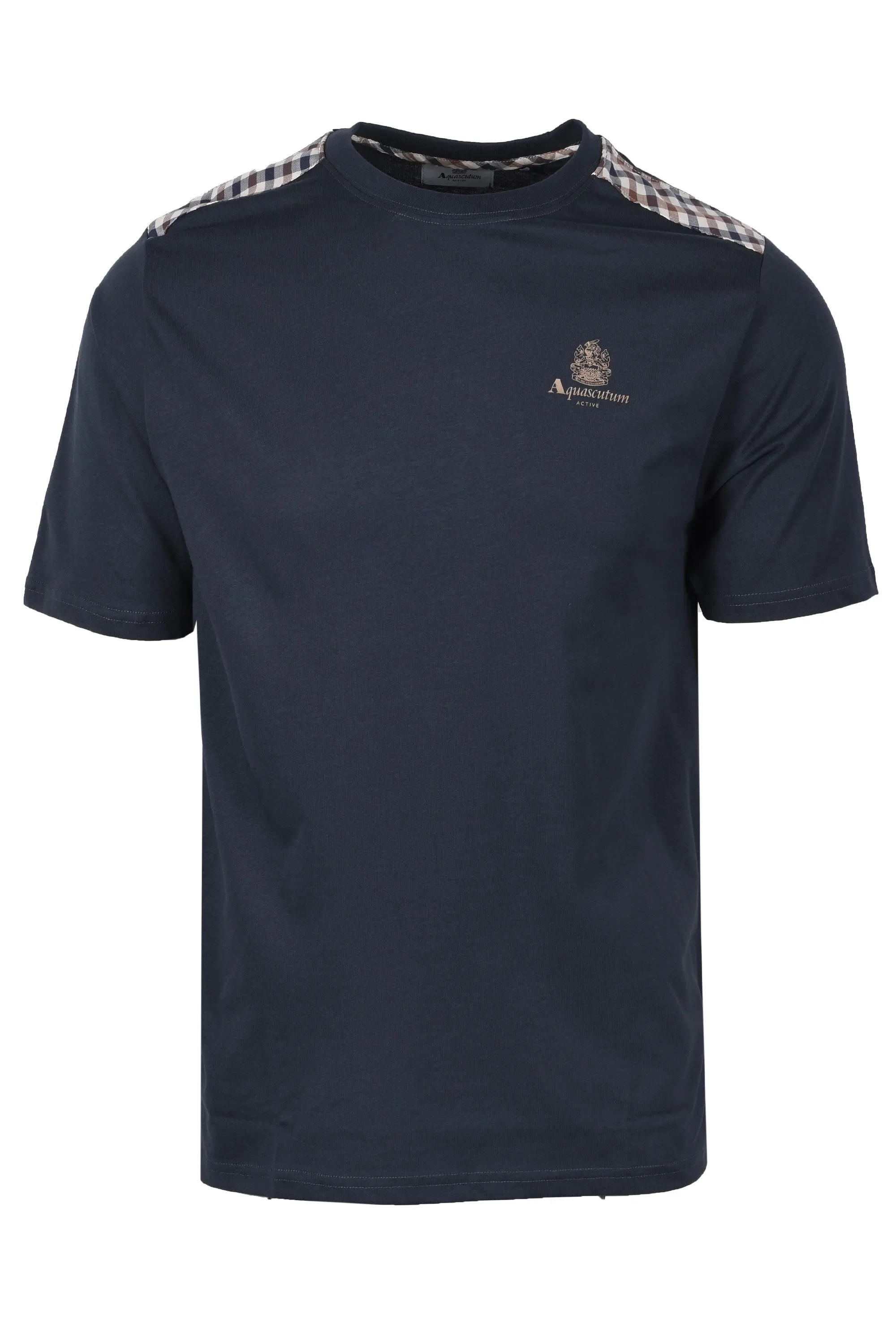 Aquascutum Club Check Details T-Shirt Navy