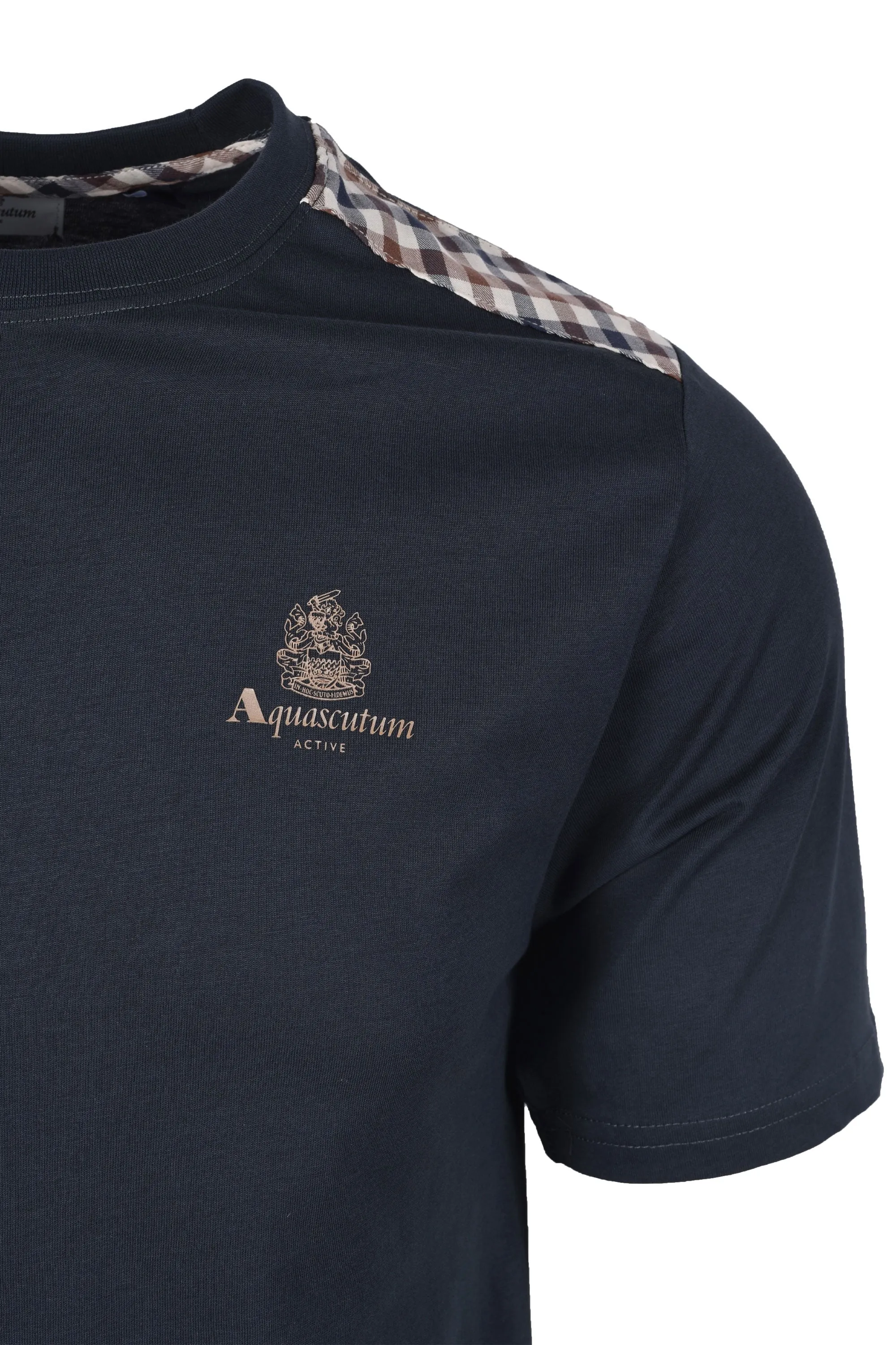Aquascutum Club Check Details T-Shirt Navy