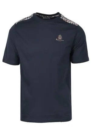 Aquascutum Club Check Details T-Shirt Navy