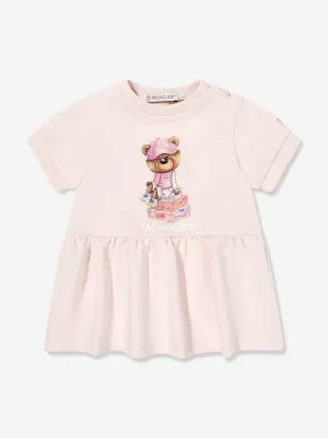 Baby Girls Bear Sweater Dress in Pink