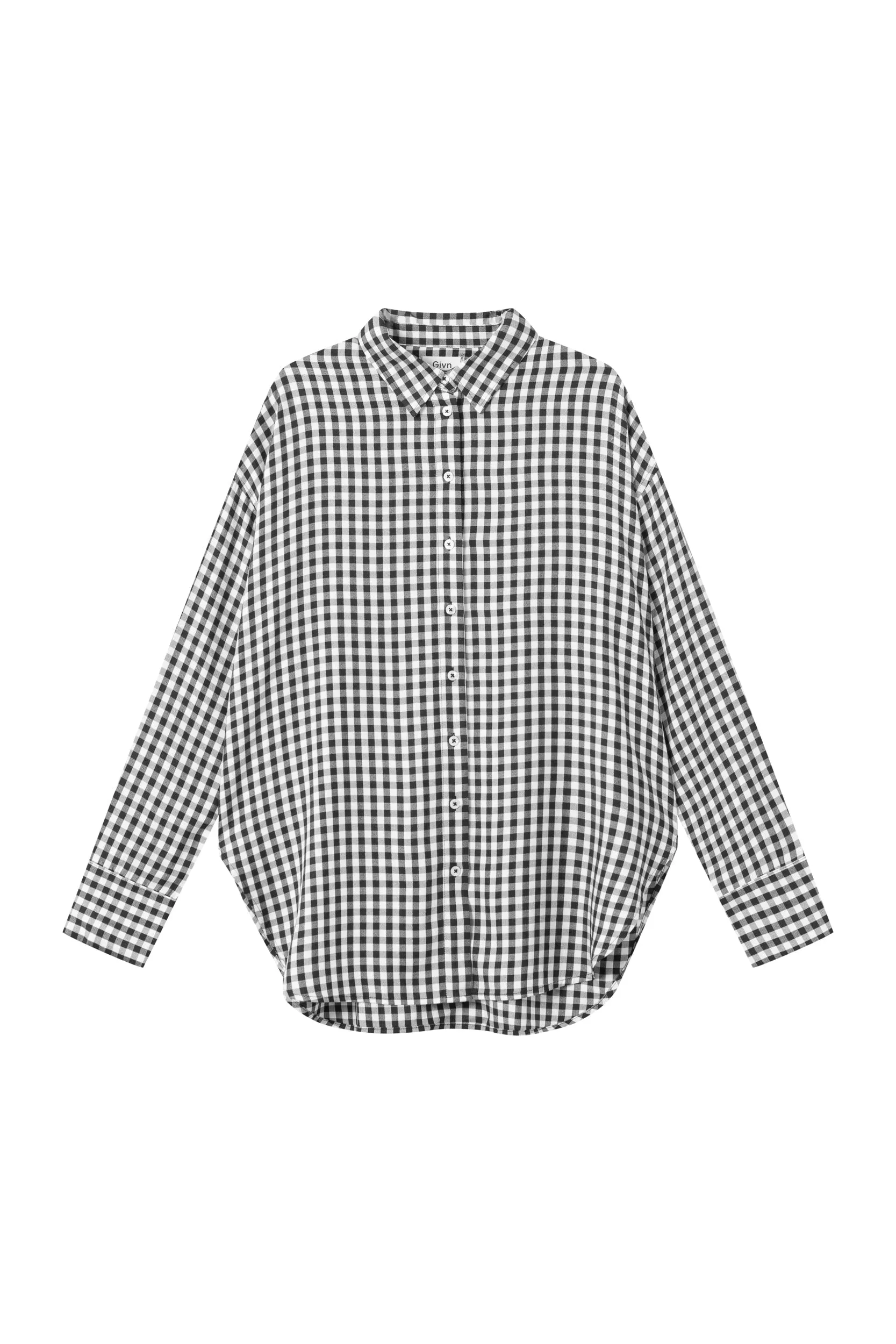 Blouse COSIMA from LENZING™ ECOVERO™ - Midnight Blue / White (Checked) Givn Berlin