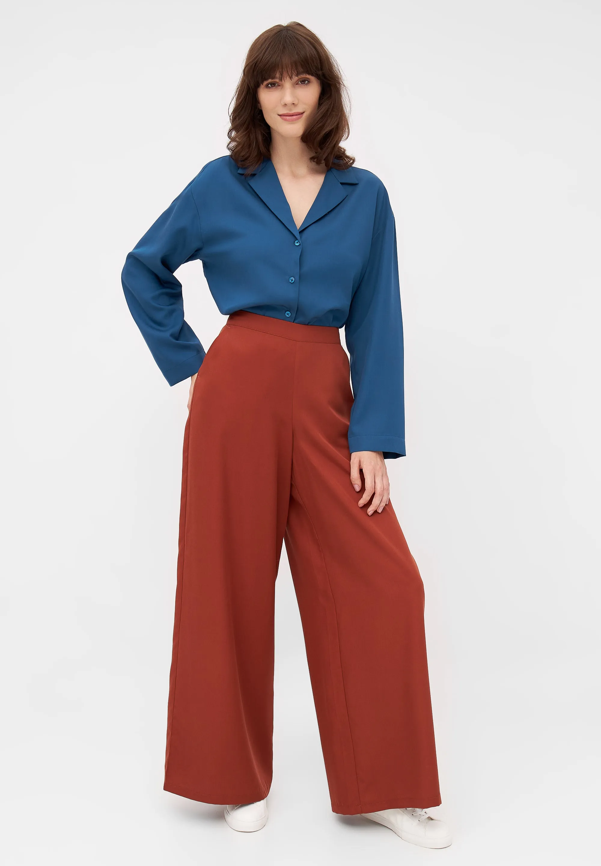 Blouse FELIA in TENCEL™ REFIBRA™ Lyocell - Ocean Blue (Refibra) Givn Berlin