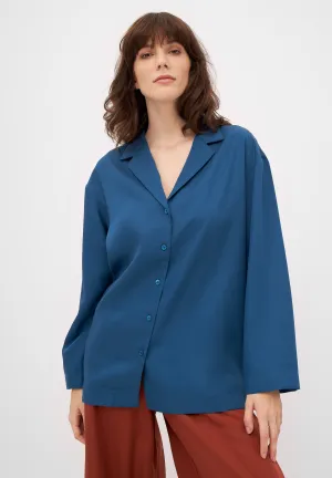 Blouse FELIA in TENCEL™ REFIBRA™ Lyocell - Ocean Blue (Refibra) Givn Berlin