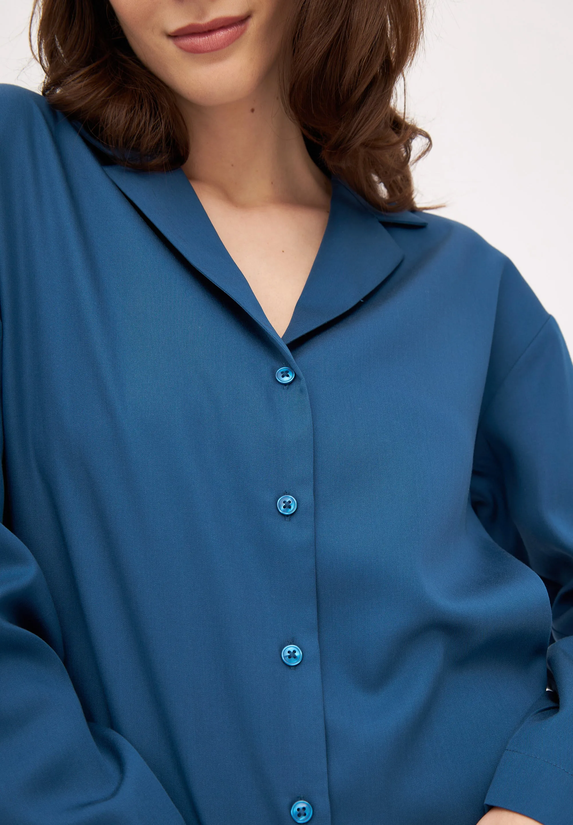 Blouse FELIA in TENCEL™ REFIBRA™ Lyocell - Ocean Blue (Refibra) Givn Berlin