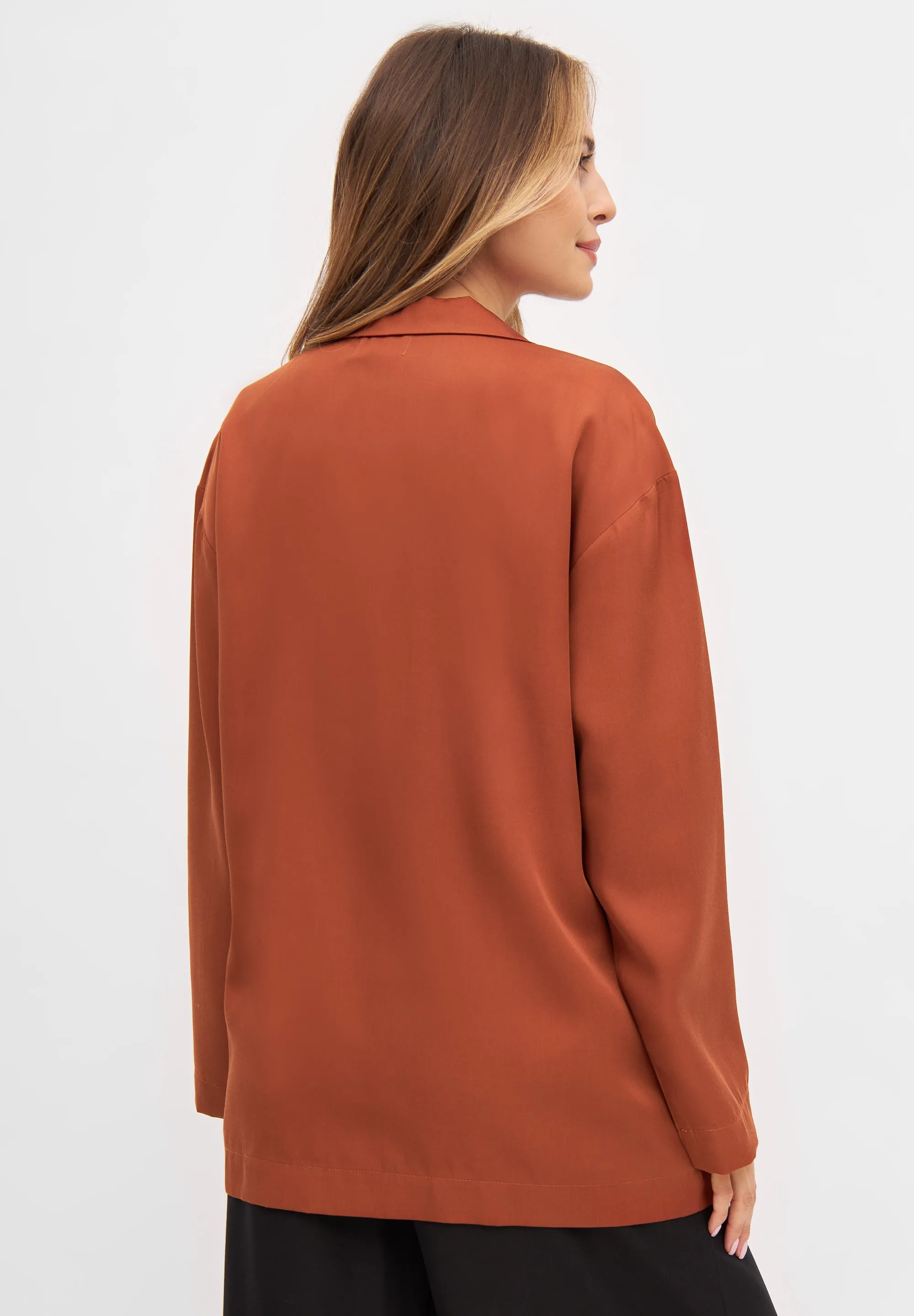 Blouse FELIA in TENCEL™ REFIBRA™ Lyocell - Terracotta (Refibra) Givn Berlin