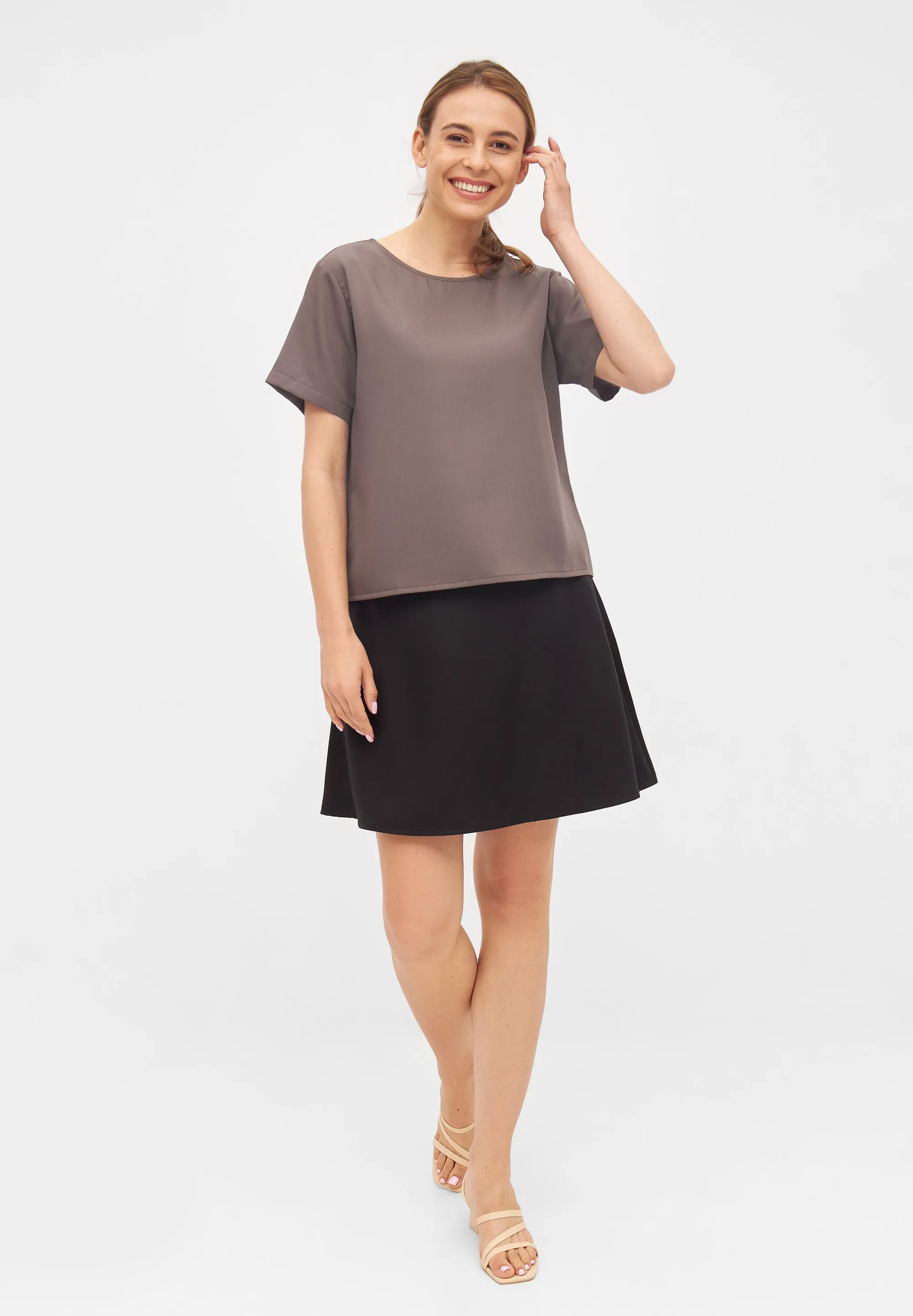 Blouse INES from TENCEL™ REFIBRA™ Lyocell - Taupe (Refibra) Givn Berlin