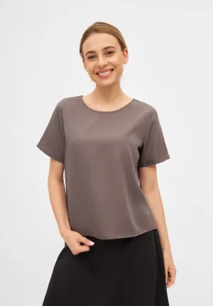 Blouse INES from TENCEL™ REFIBRA™ Lyocell - Taupe (Refibra) Givn Berlin