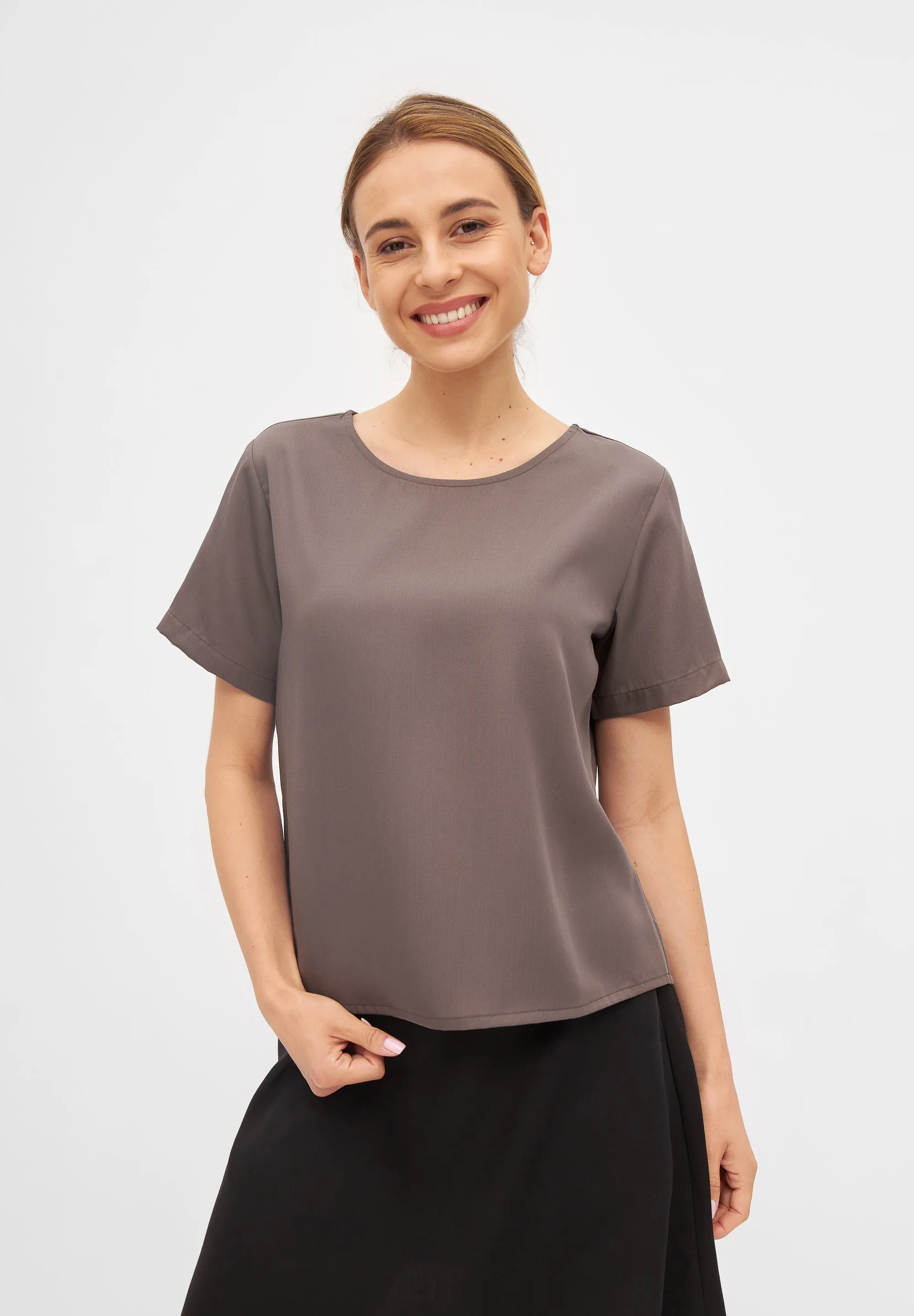 Blouse INES from TENCEL™ REFIBRA™ Lyocell - Taupe (Refibra) Givn Berlin