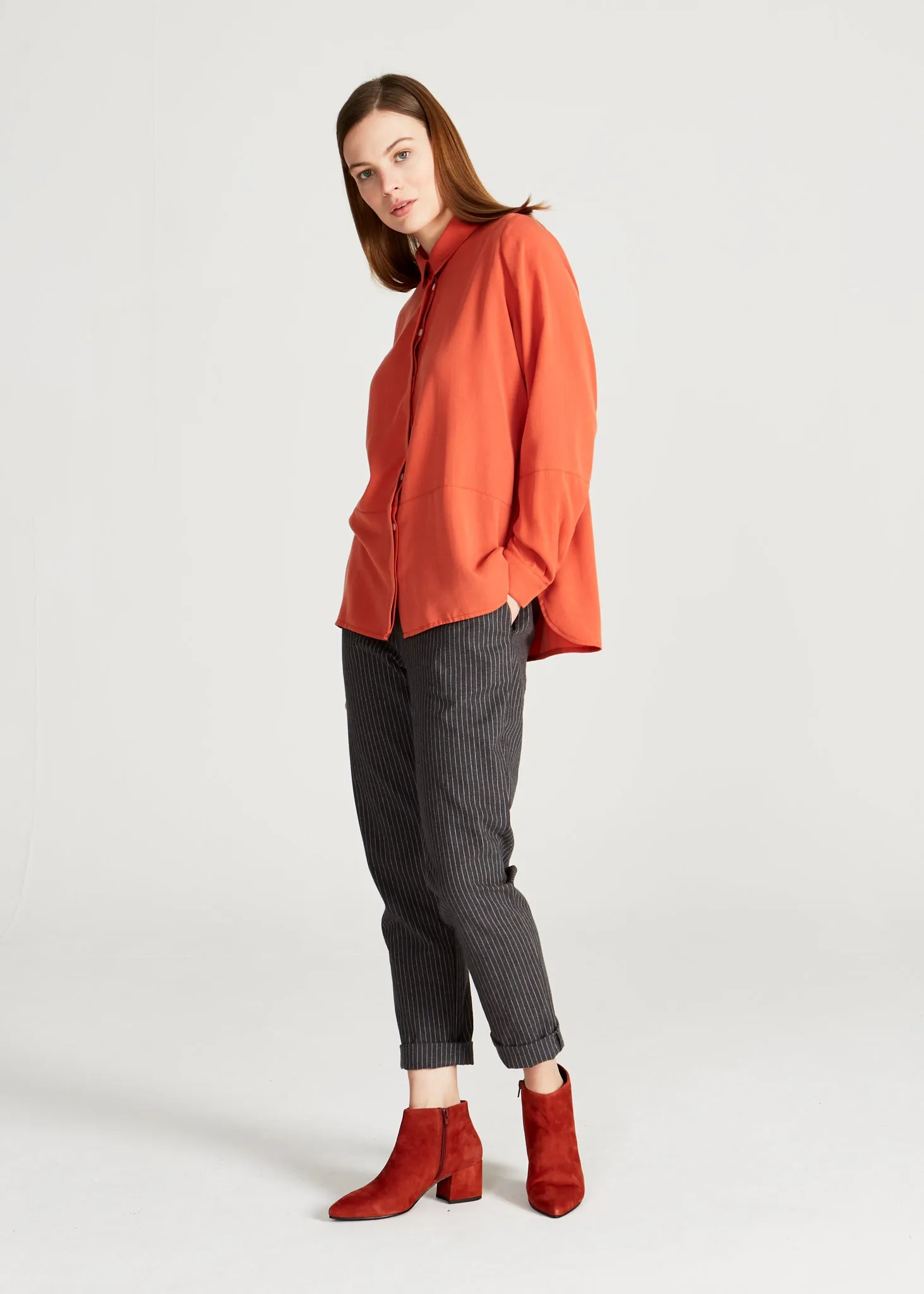 Blouse IVY in TENCEL™ Lyocell - Dark Coral (Tencel) Givn Berlin