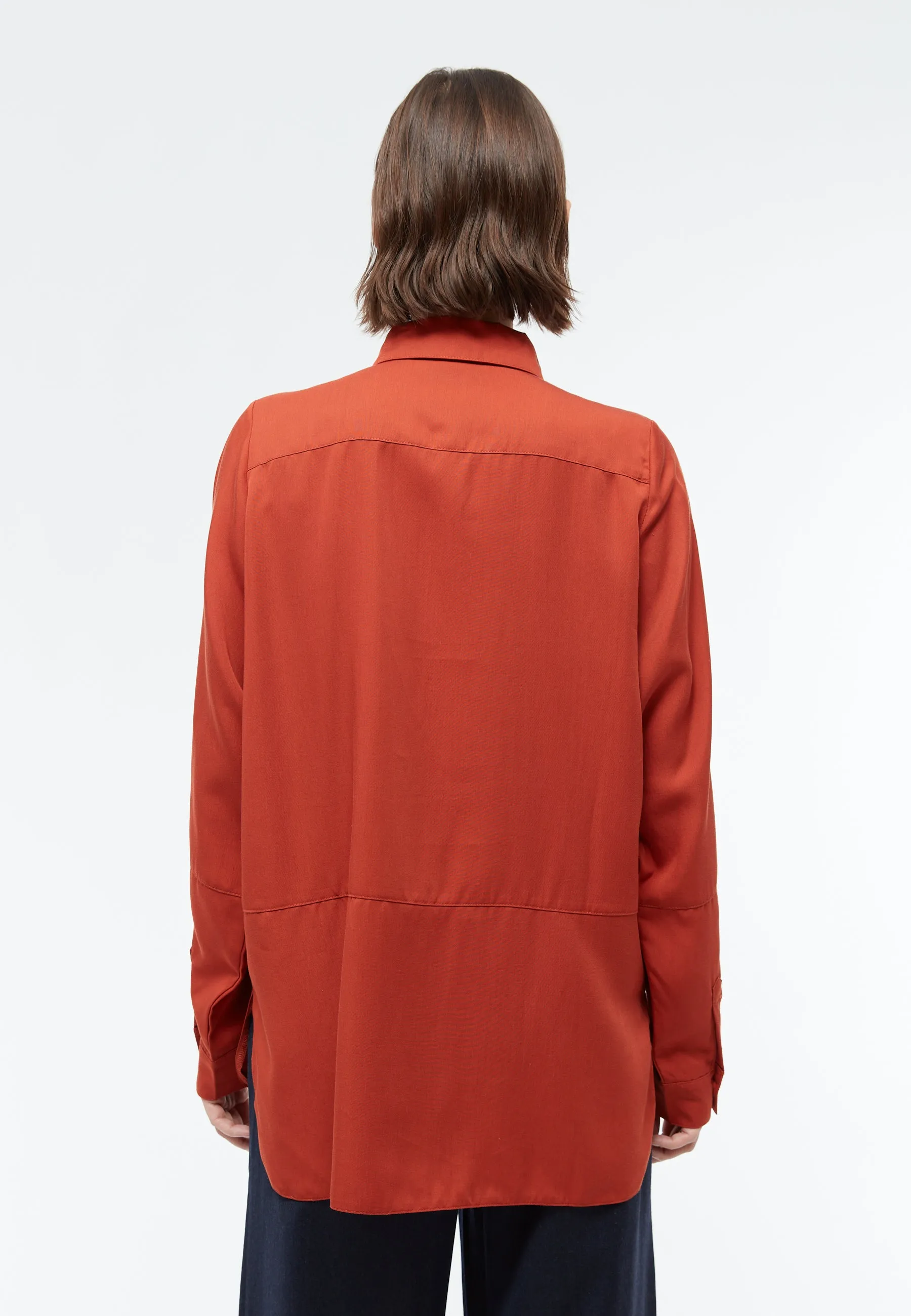 Blouse IVY in TENCEL™ REFIBRA™ Lyocell - Rusty Orange (Refibra) Givn Berlin