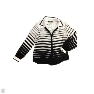 Blouse Long Sleeve By White House Black Market In Black & White, Size: M