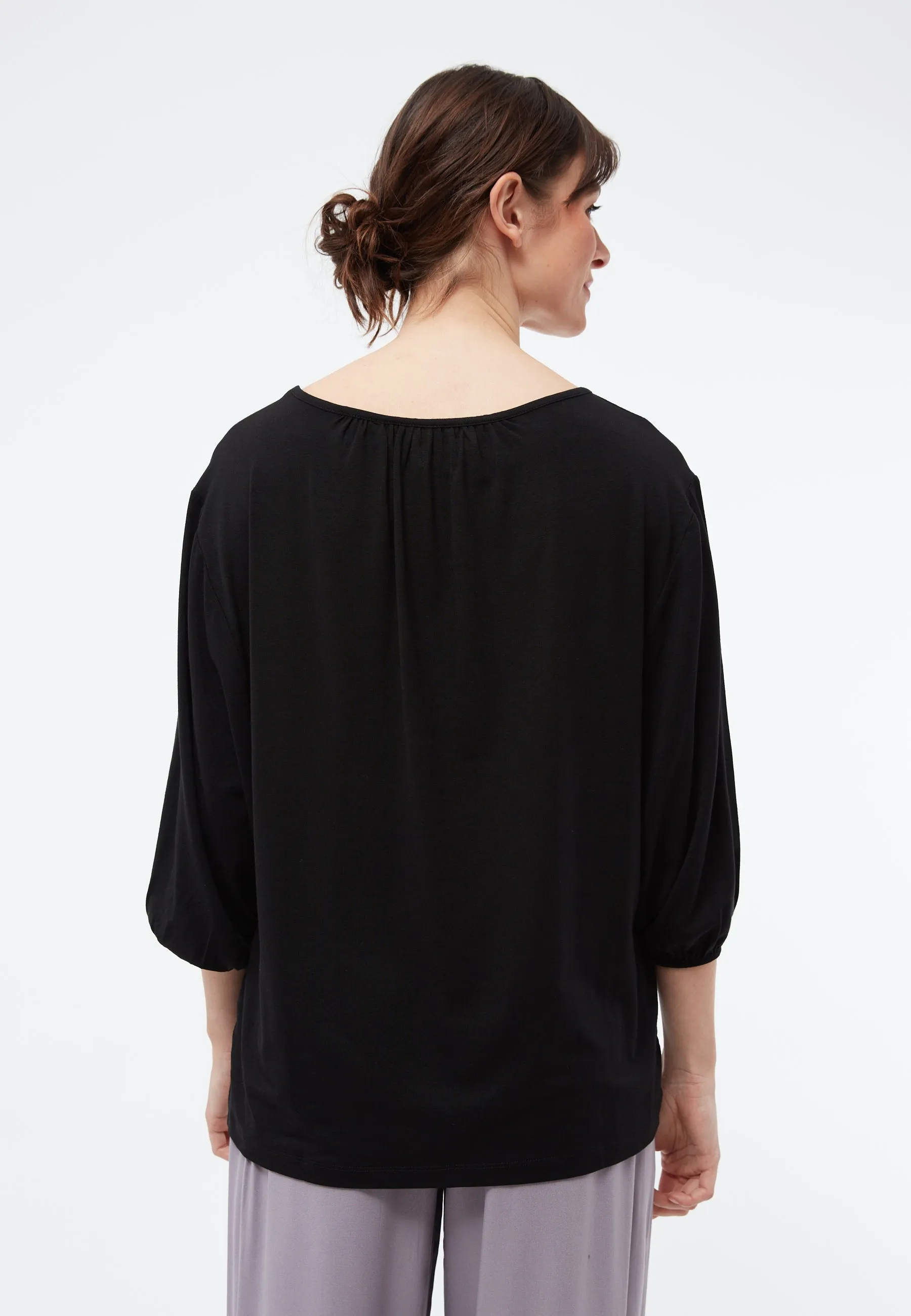 Blouse shirt ARABELLA in TENCEL™ Lyocell - Black (Tencel) Givn Berlin