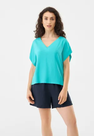Blouse Shirt GBRUBY Relaxed Fit From LENZING™ ECOVERO™ - Amalfi Green Givn Berlin