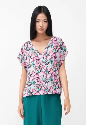 Blouse Shirt GBRUBY Relaxed Fit From LENZING™ ECOVERO™ - Green / Violet (Bubbles) Givn Berlin