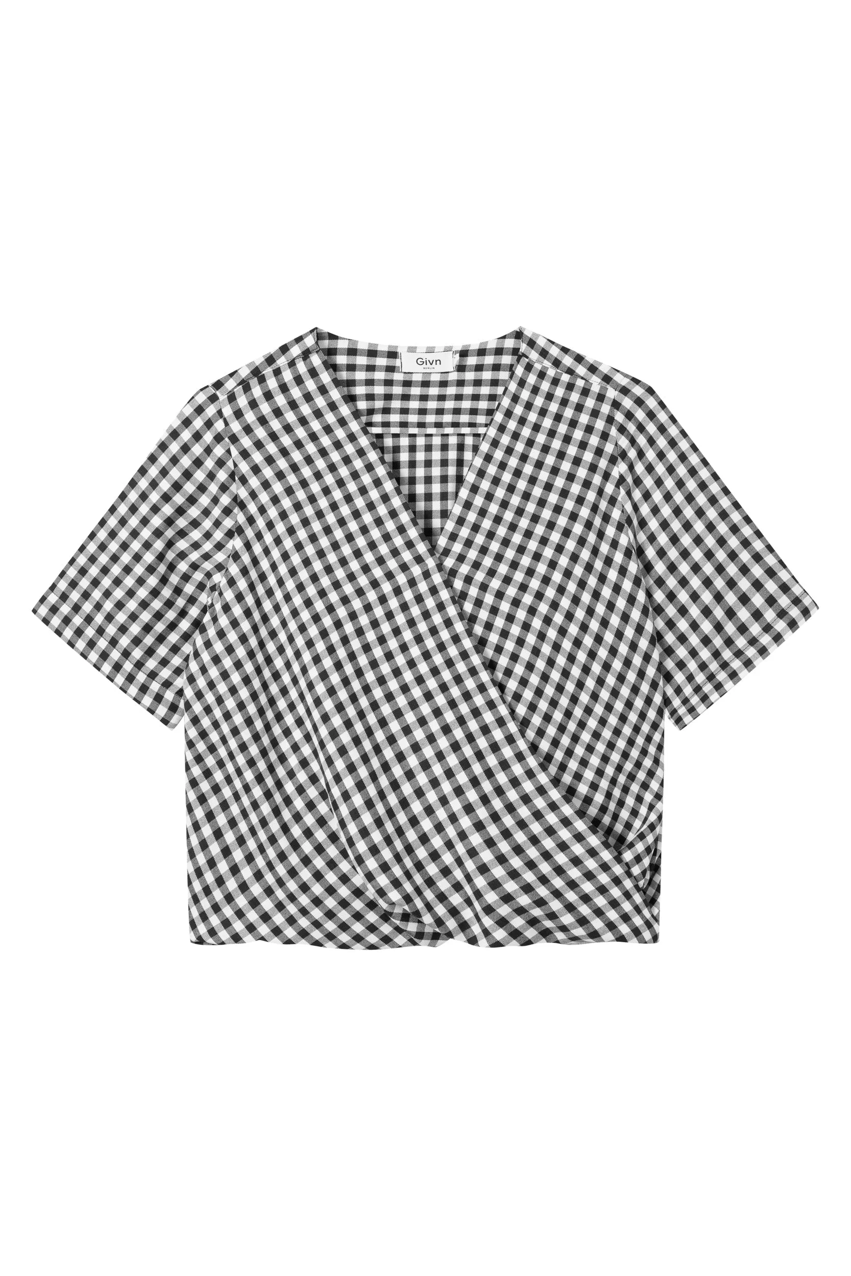 Blouse shirt MISHA from LENZING™ ECOVERO™ - Midnight Blue / White (Checked) Givn Berlin