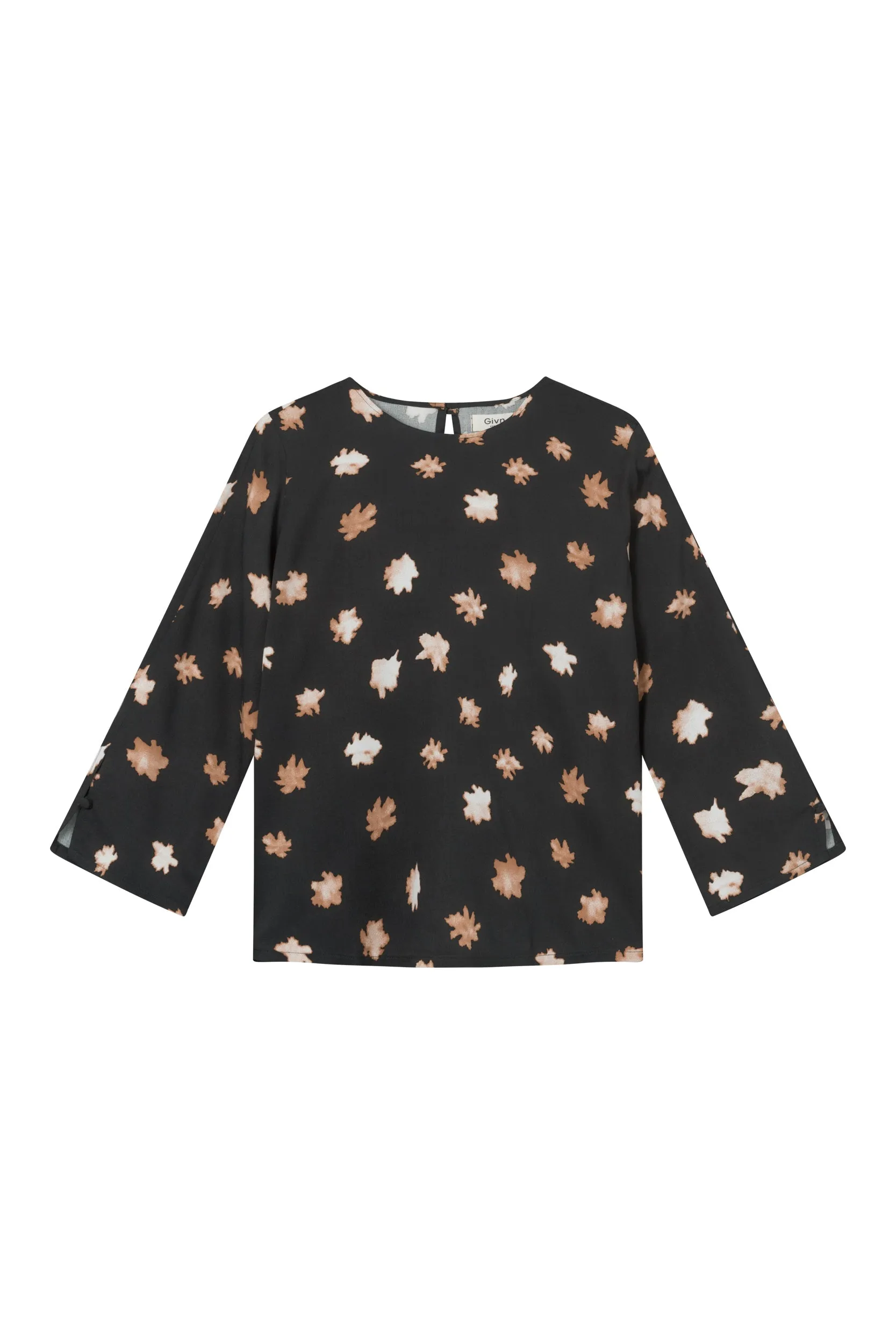 Blouse shirt PENELOPE from LENZING™ ECOVERO™ - Black / Caramel Brown (Flowers) Givn Berlin