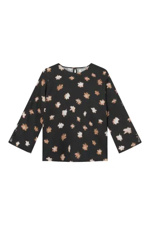 Blouse shirt PENELOPE from LENZING™ ECOVERO™ - Black / Caramel Brown (Flowers) Givn Berlin