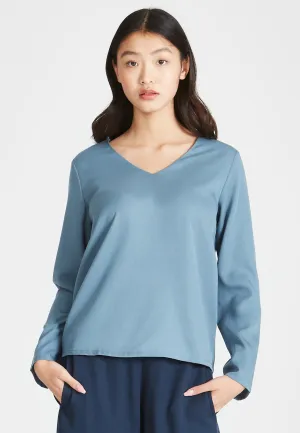 Blouse shirt ROSE in TENCEL™ REFIBRA™ Lyocell - Arctic Blue (Refibra) Givn Berlin