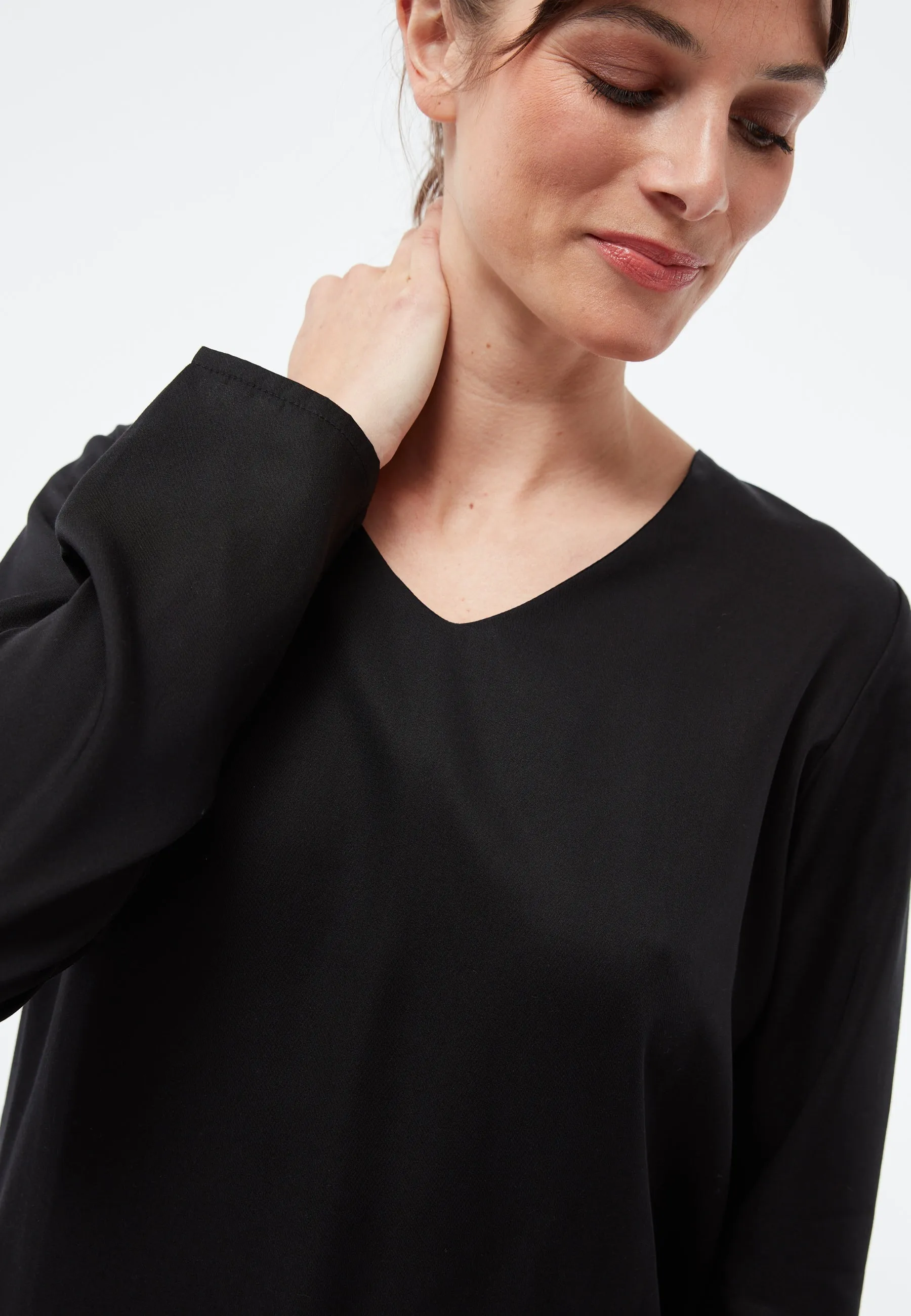 Blouse shirt ROSE in TENCEL™ REFIBRA™ Lyocell - Black (Refibra) Givn Berlin