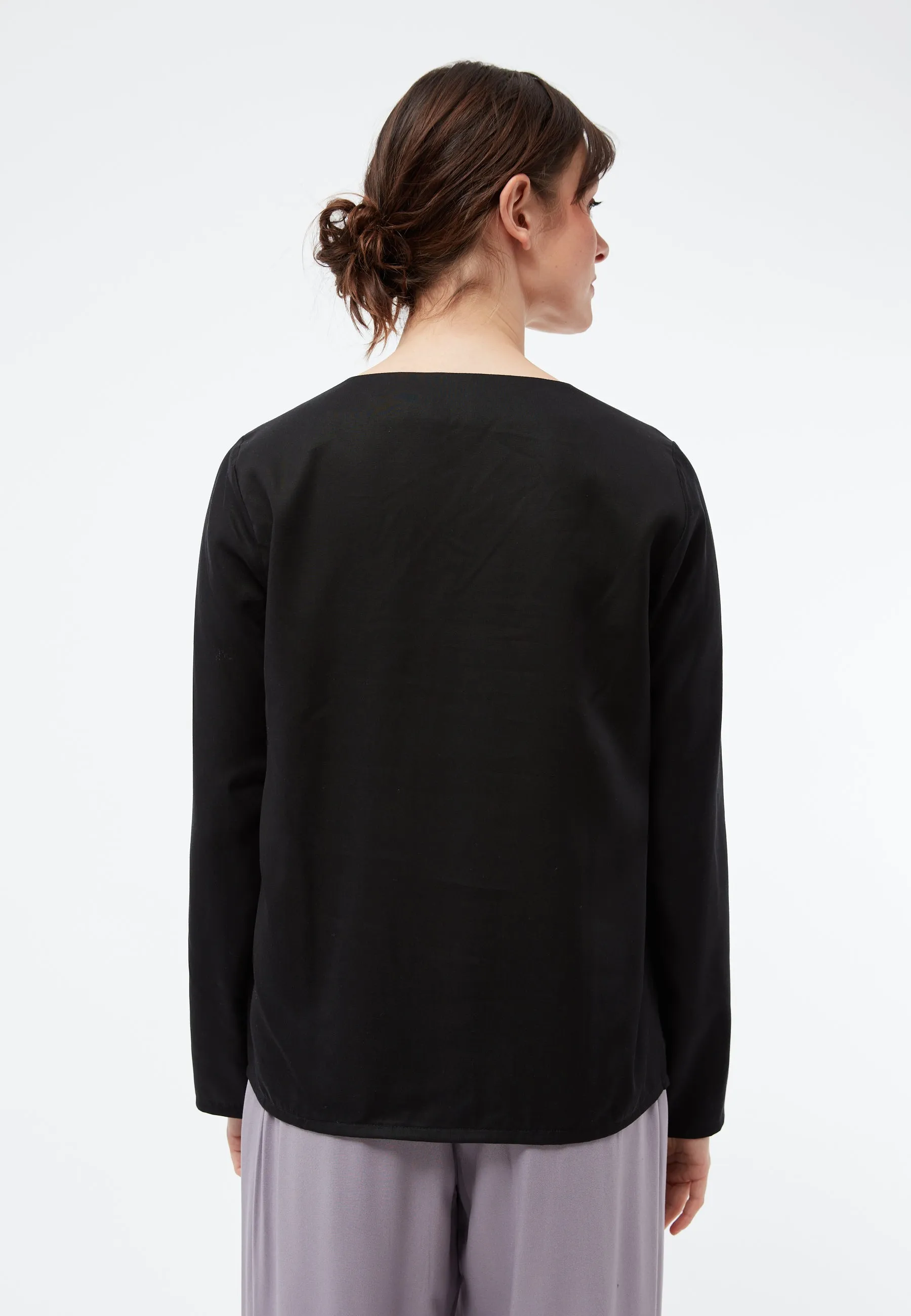 Blouse shirt ROSE in TENCEL™ REFIBRA™ Lyocell - Black (Refibra) Givn Berlin
