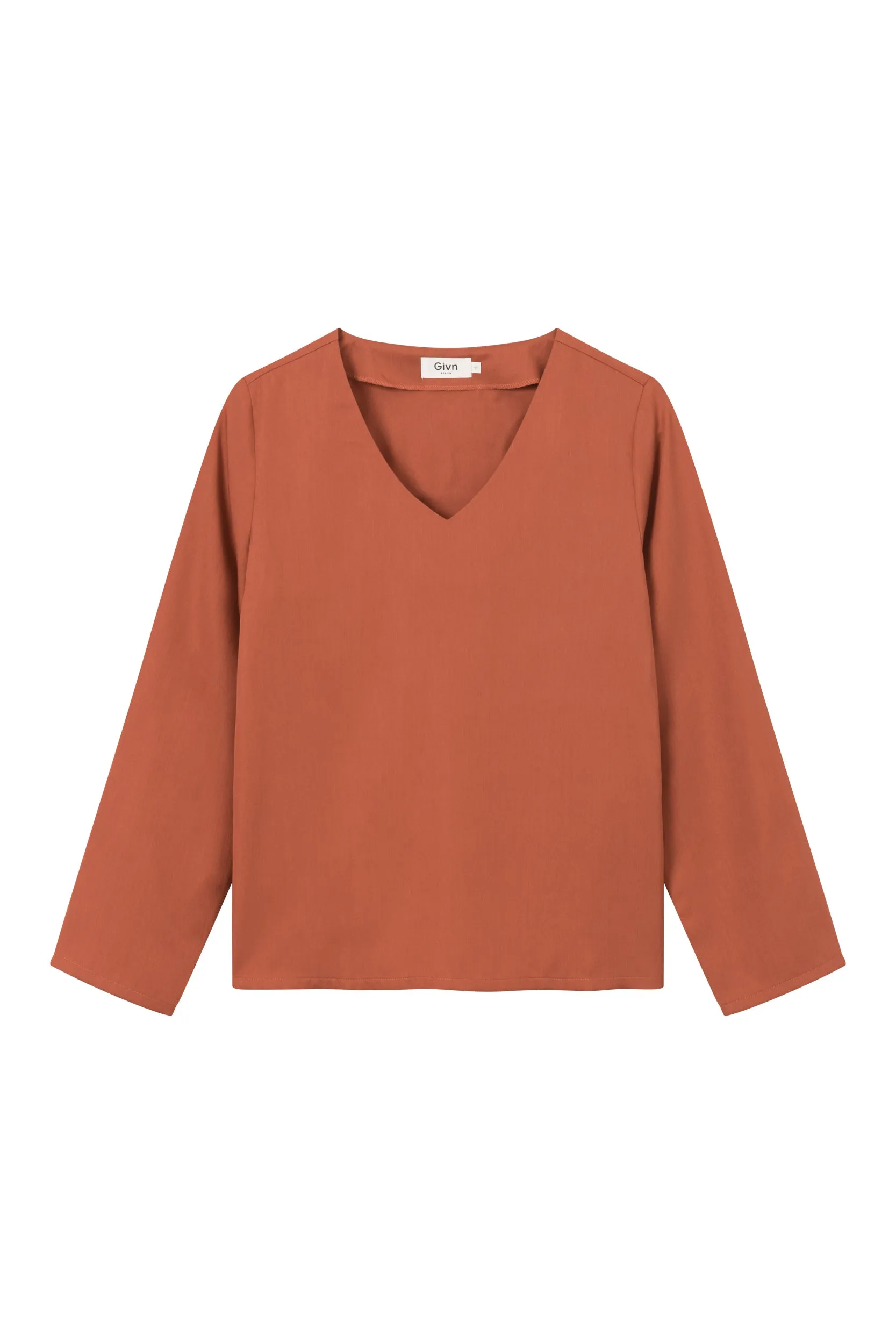 Blouse shirt ROSE in TENCEL™ REFIBRA™ Lyocell - Rusty Orange (Refibra) Givn Berlin