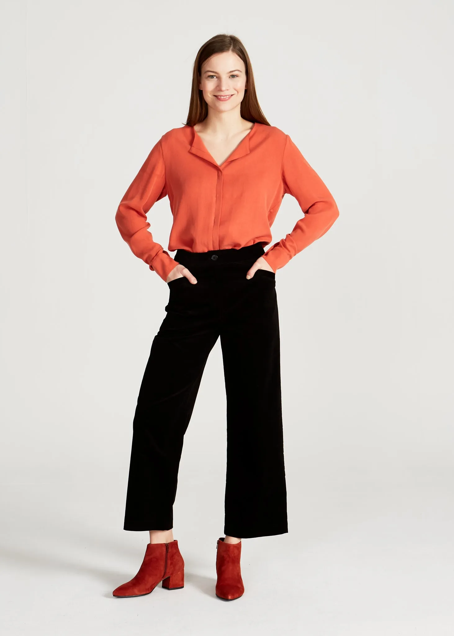 Blouse ZOE in TENCEL™ Lyocell - Dark Coral (Tencel) Givn Berlin