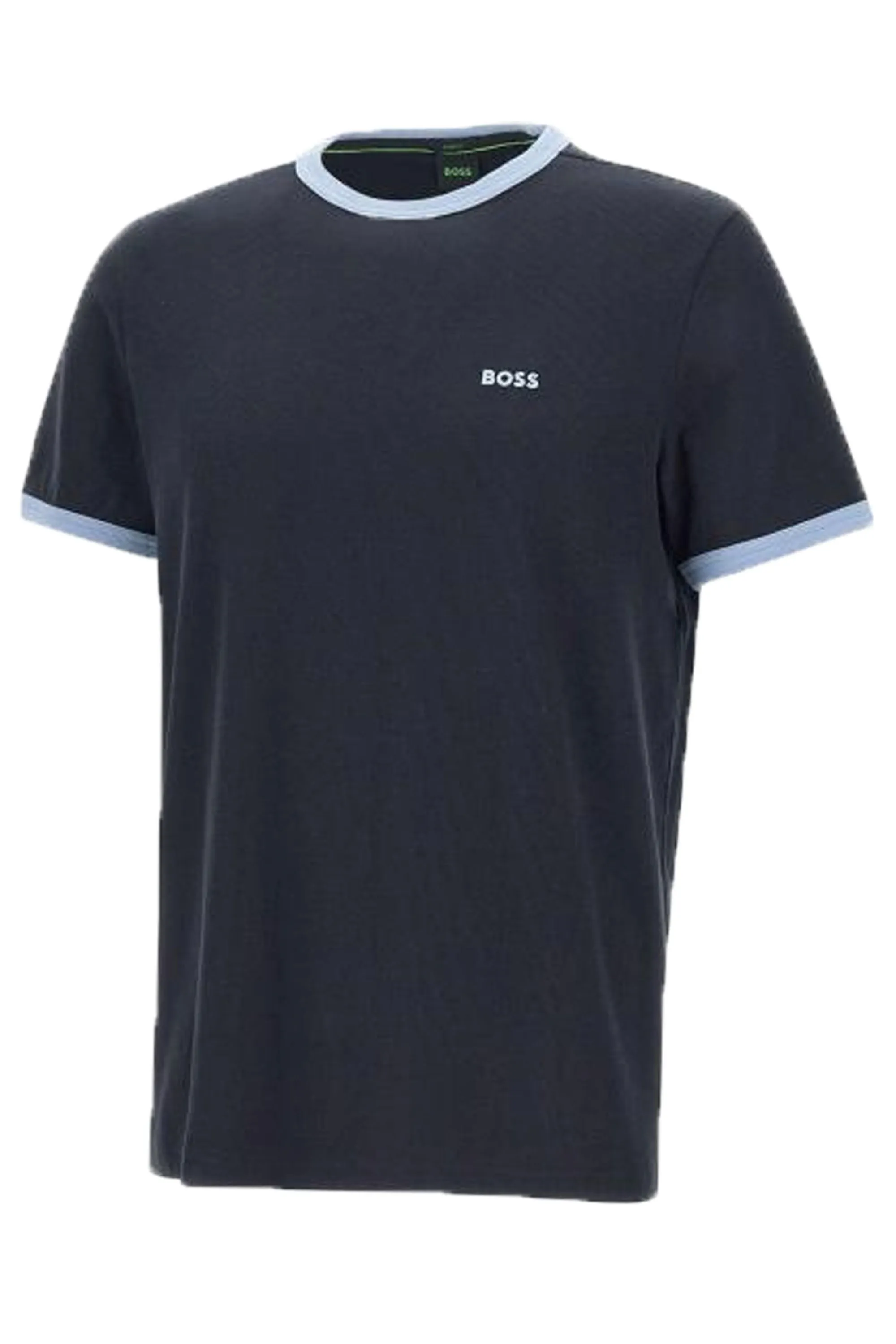 Boss Tee Tape Rib T Shirt Dark Blue