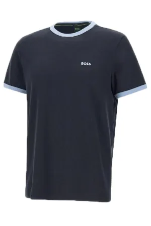 Boss Tee Tape Rib T Shirt Dark Blue