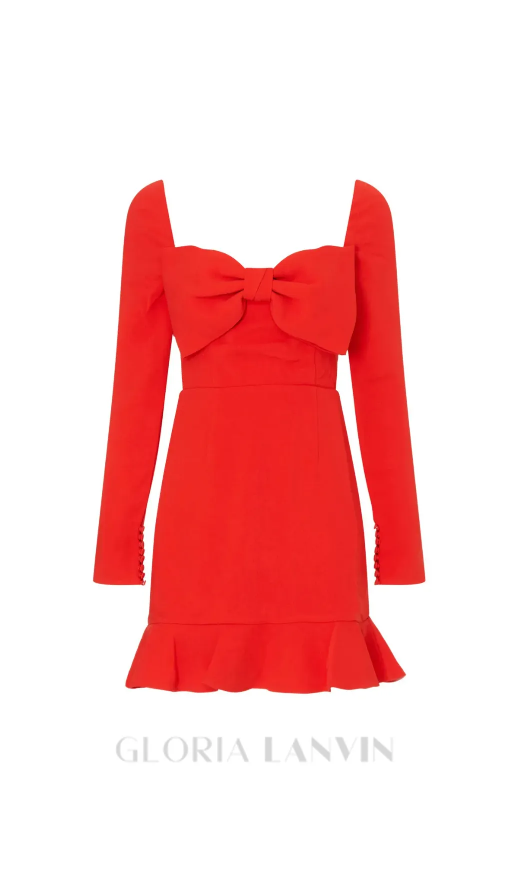Bow Crepe Mini Dress in red Gloria Lanvin