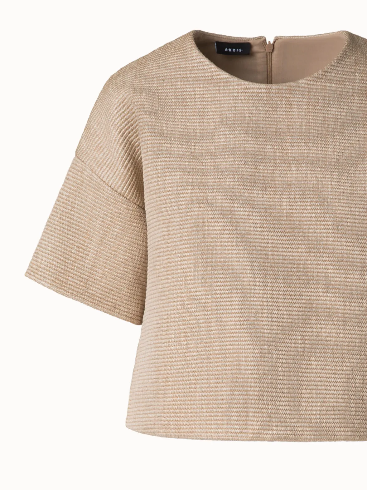Boxy Blouse in Soft Cotton Raffia Akris