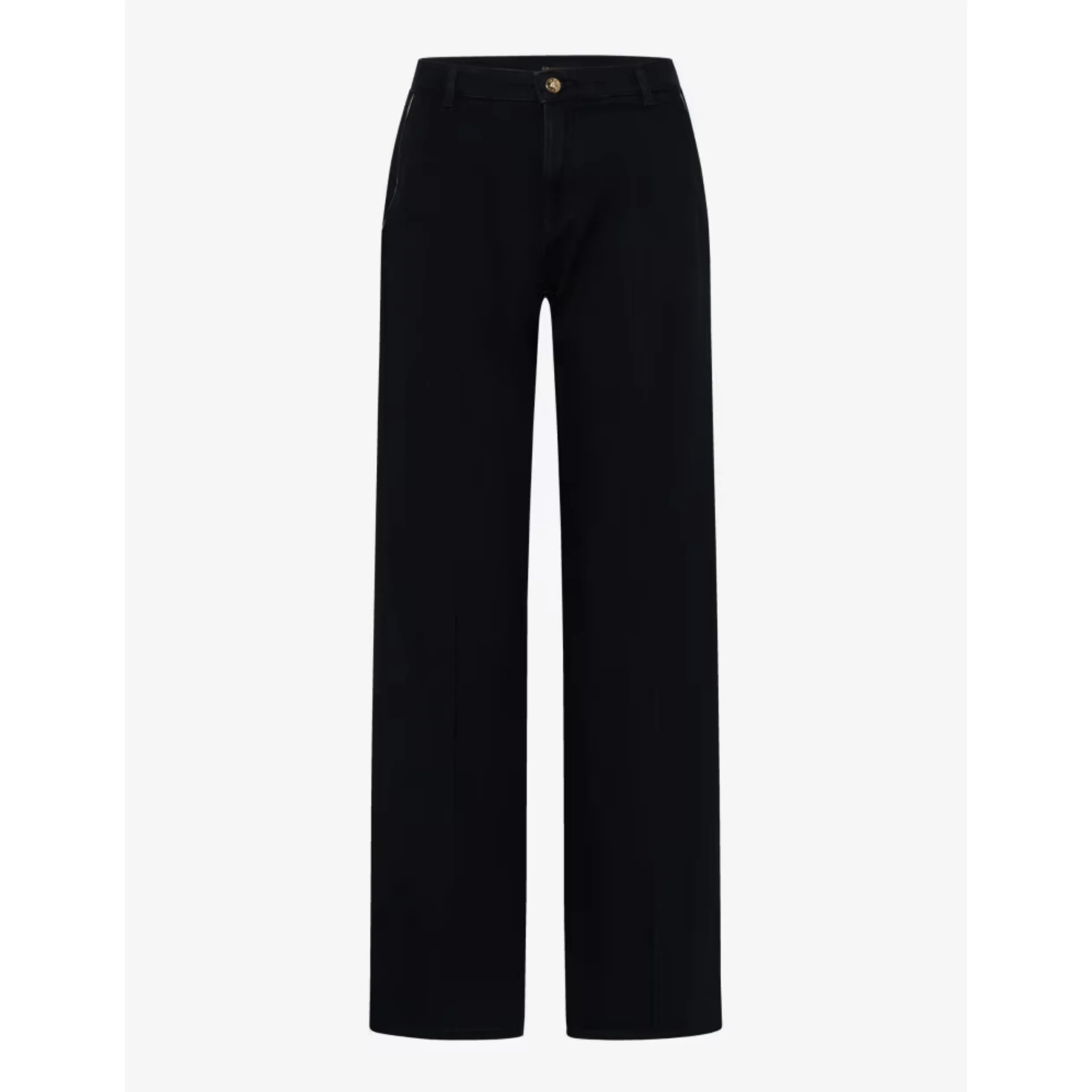 Brax Wide Leg Velvet Trousers Maine Fit Clean Black 75-6208