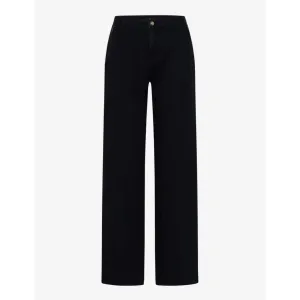 Brax Wide Leg Velvet Trousers Maine Fit Clean Black 75-6208