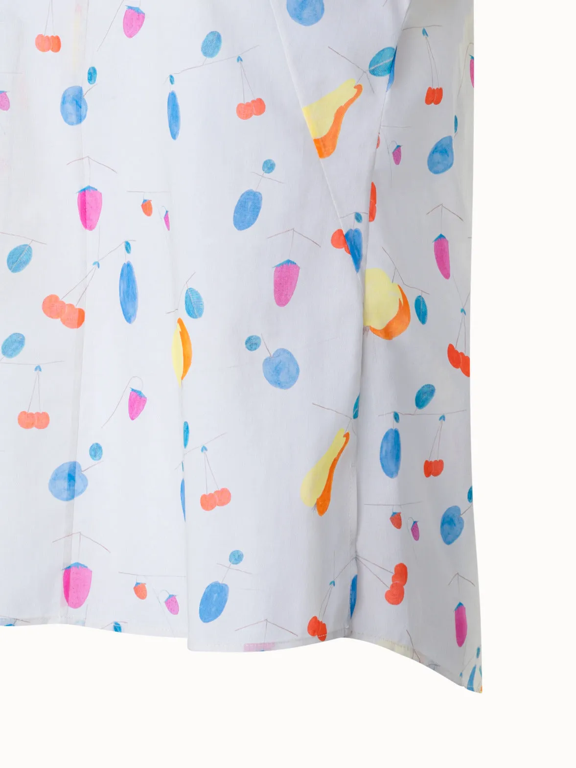 Cap Sleeve Cotton Blouse with Fruits Print Akris