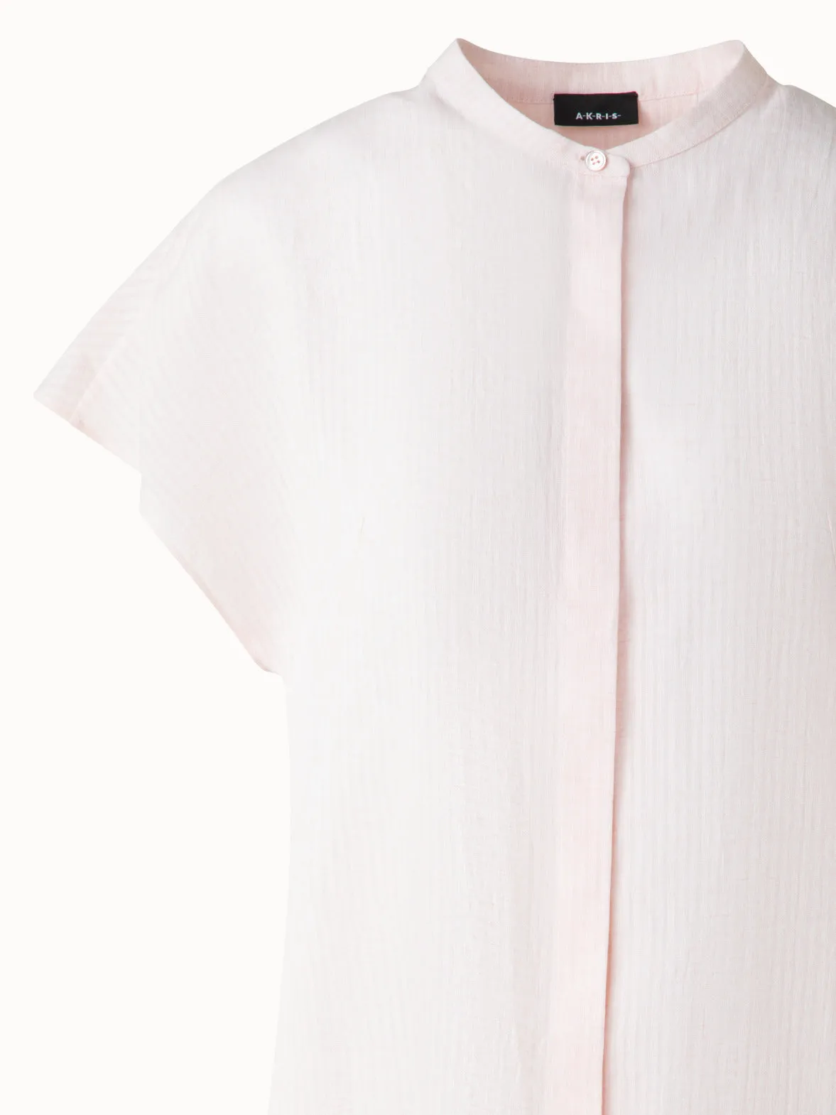 Cap Sleeve Linen Blouse Akris