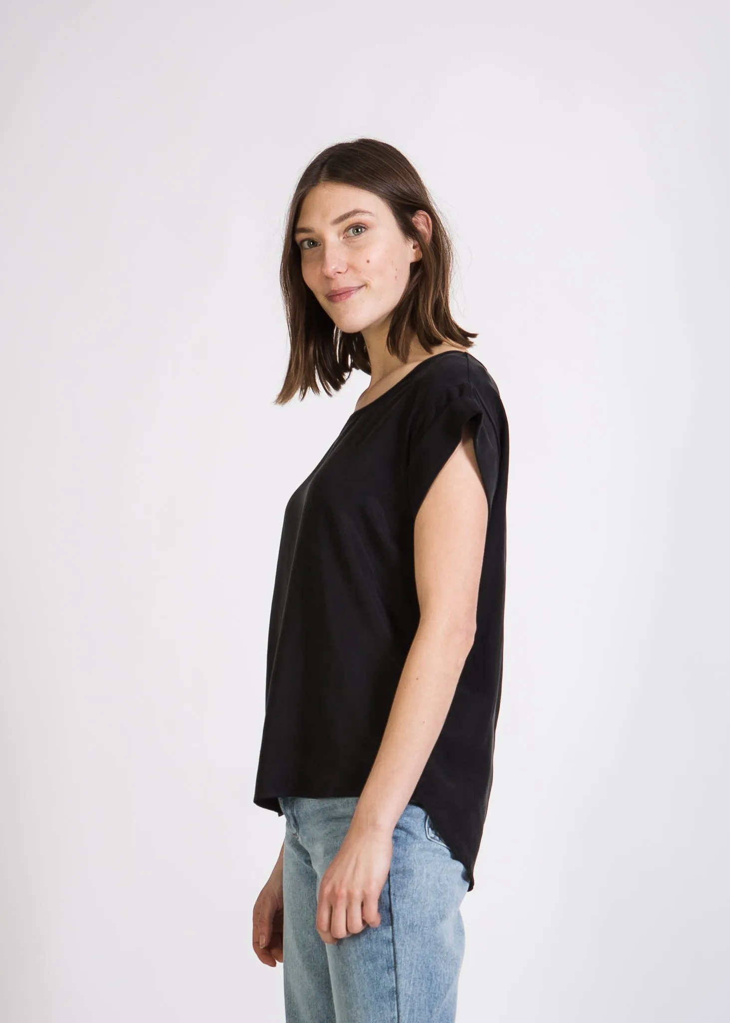 CAPRI Blouse Shirt Made From TENCEL™ Lyocell - Black (Tencel) Givn Berlin