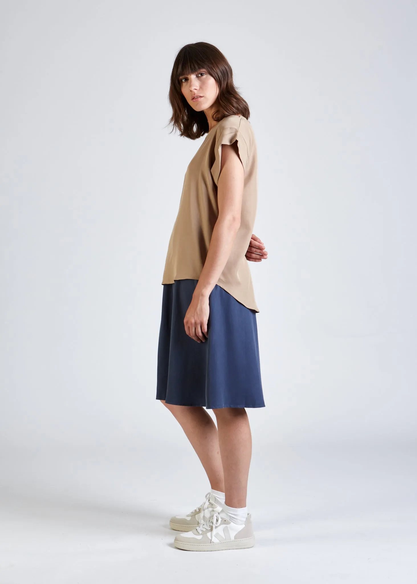 CAPRI Blouse Shirt Made From TENCEL™ Lyocell - Light Camel (Tencel) Givn Berlin