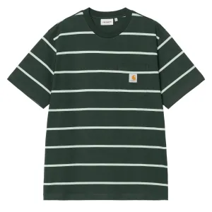 Carhartt WIP S/S Aiken Pocket T-Shirt Aiken Stripe / Conifer