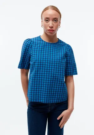Checked blouse GBGRETEL out of Seersucker organic cotton Givn Berlin