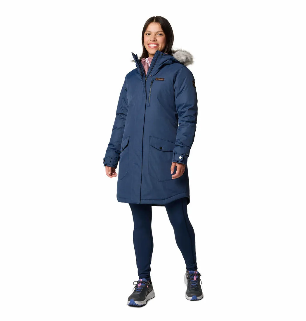 Columbia Women Blue Omni-Heat Reflective Suttle Mountain Long Insulated Jacket