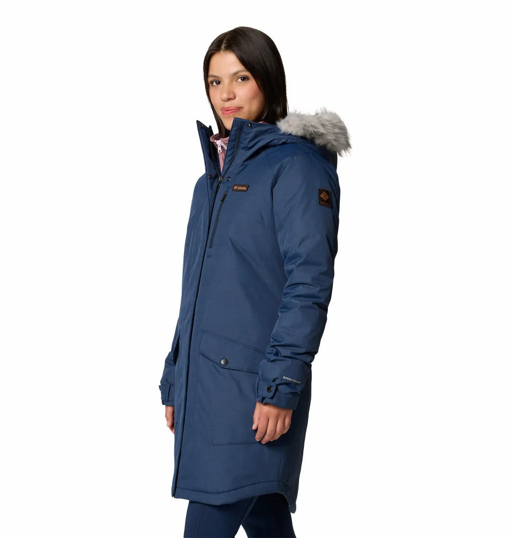 Columbia Women Blue Omni-Heat Reflective Suttle Mountain Long Insulated Jacket