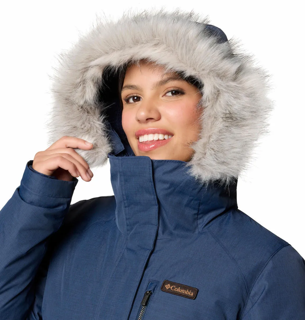 Columbia Women Blue Omni-Heat Reflective Suttle Mountain Long Insulated Jacket