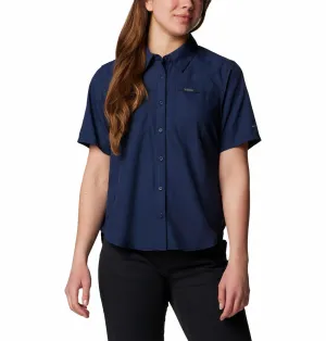 Columbia Women Blue Omni-Shade Silver Ridge 3.0 Short Sleeve Shirt