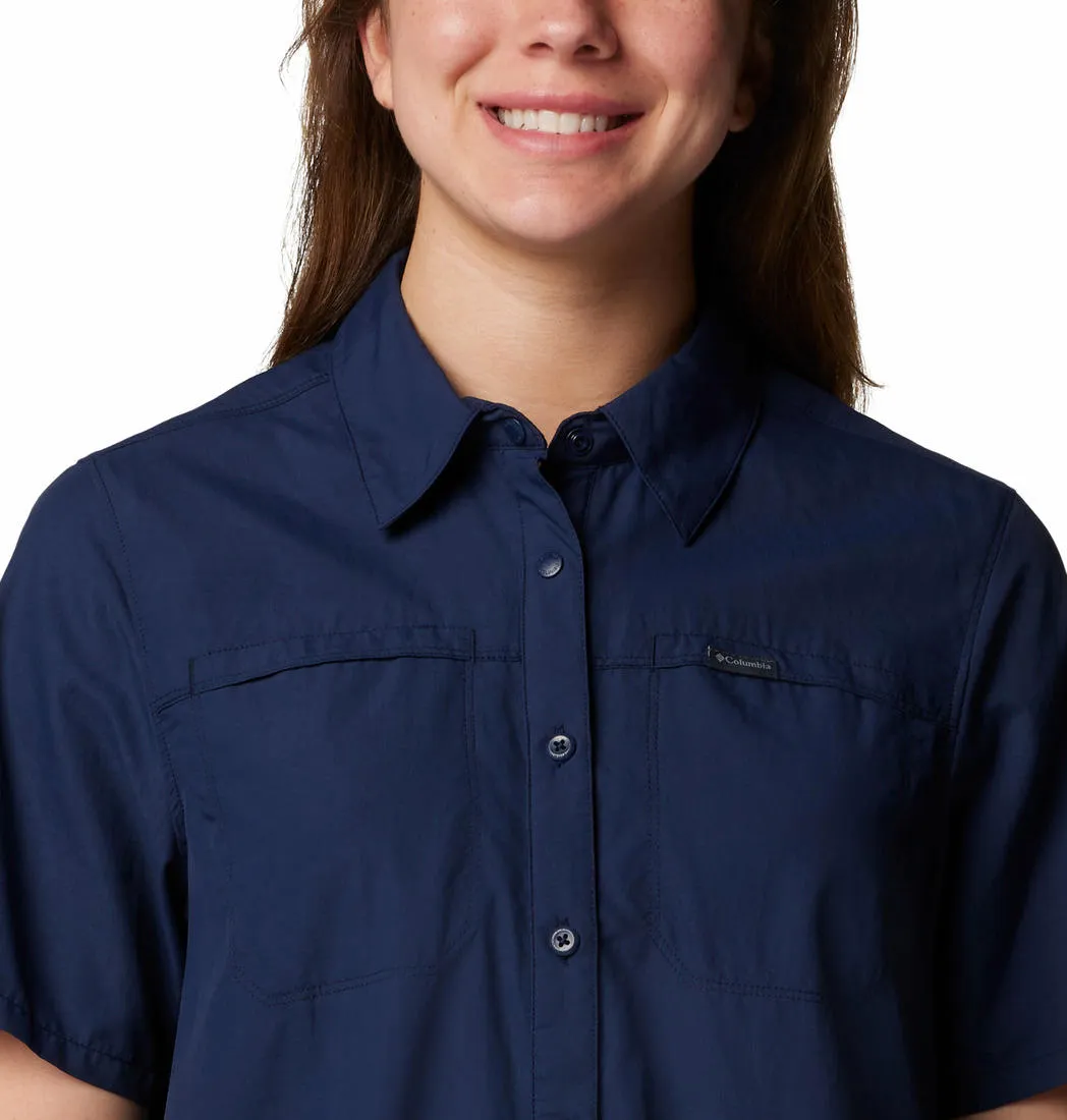 Columbia Women Blue Omni-Shade Silver Ridge 3.0 Short Sleeve Shirt
