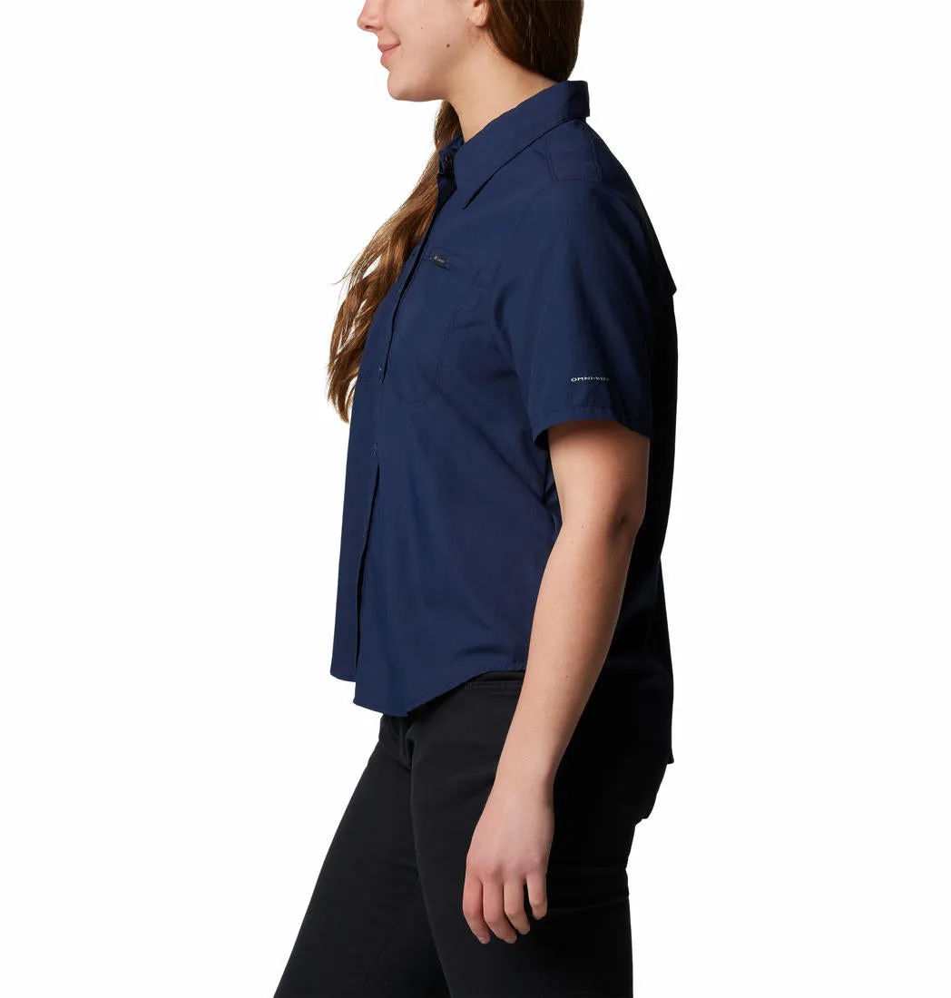 Columbia Women Blue Omni-Shade Silver Ridge 3.0 Short Sleeve Shirt