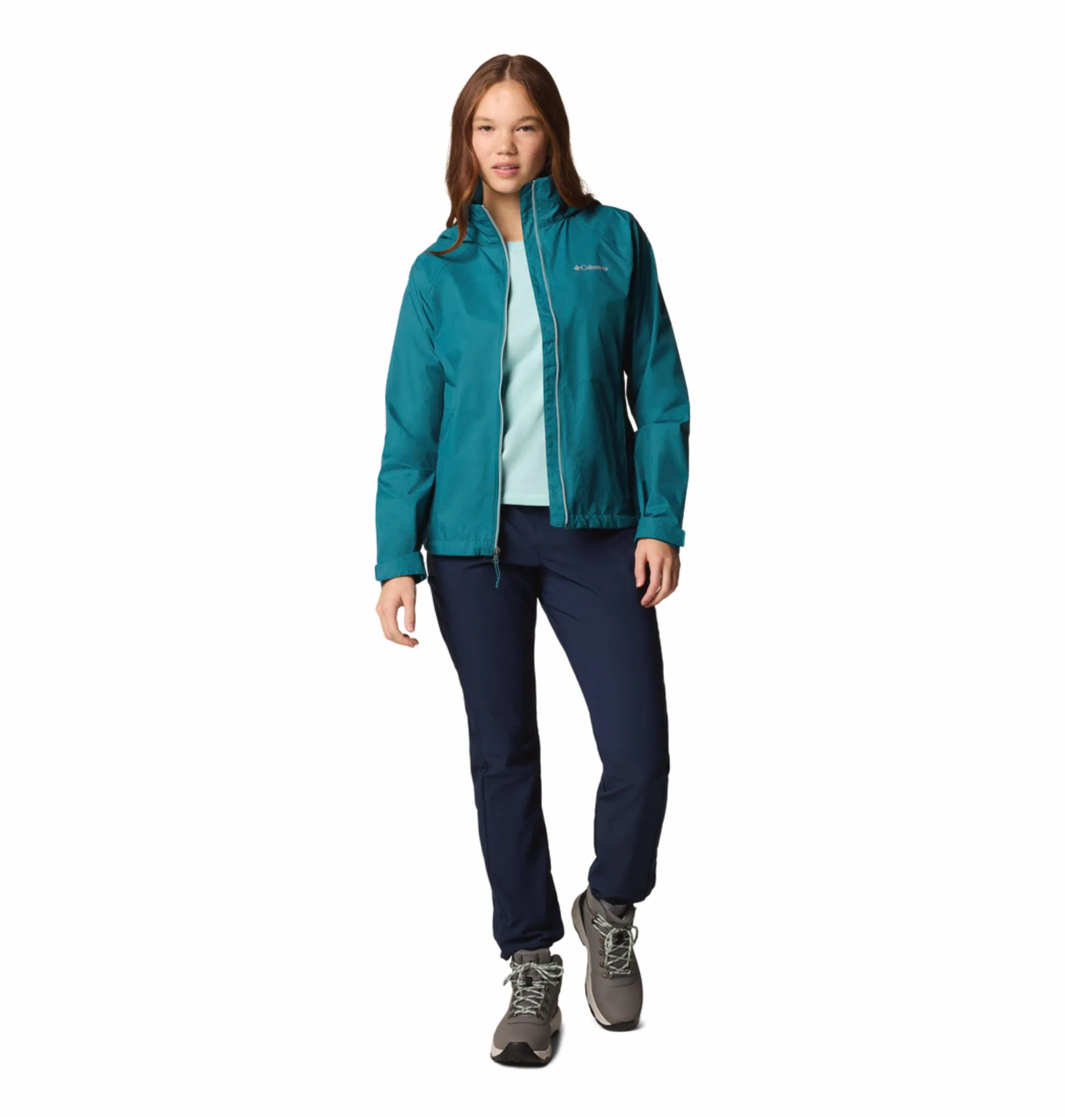 Columbia Women Blue Omni-Shield Switchback IV Waterproof Rain Jacket