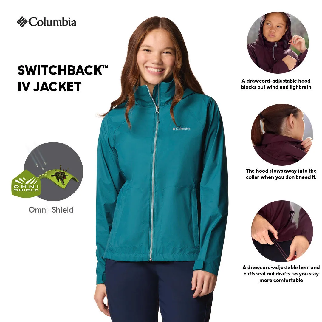 Columbia Women Blue Omni-Shield Switchback IV Waterproof Rain Jacket