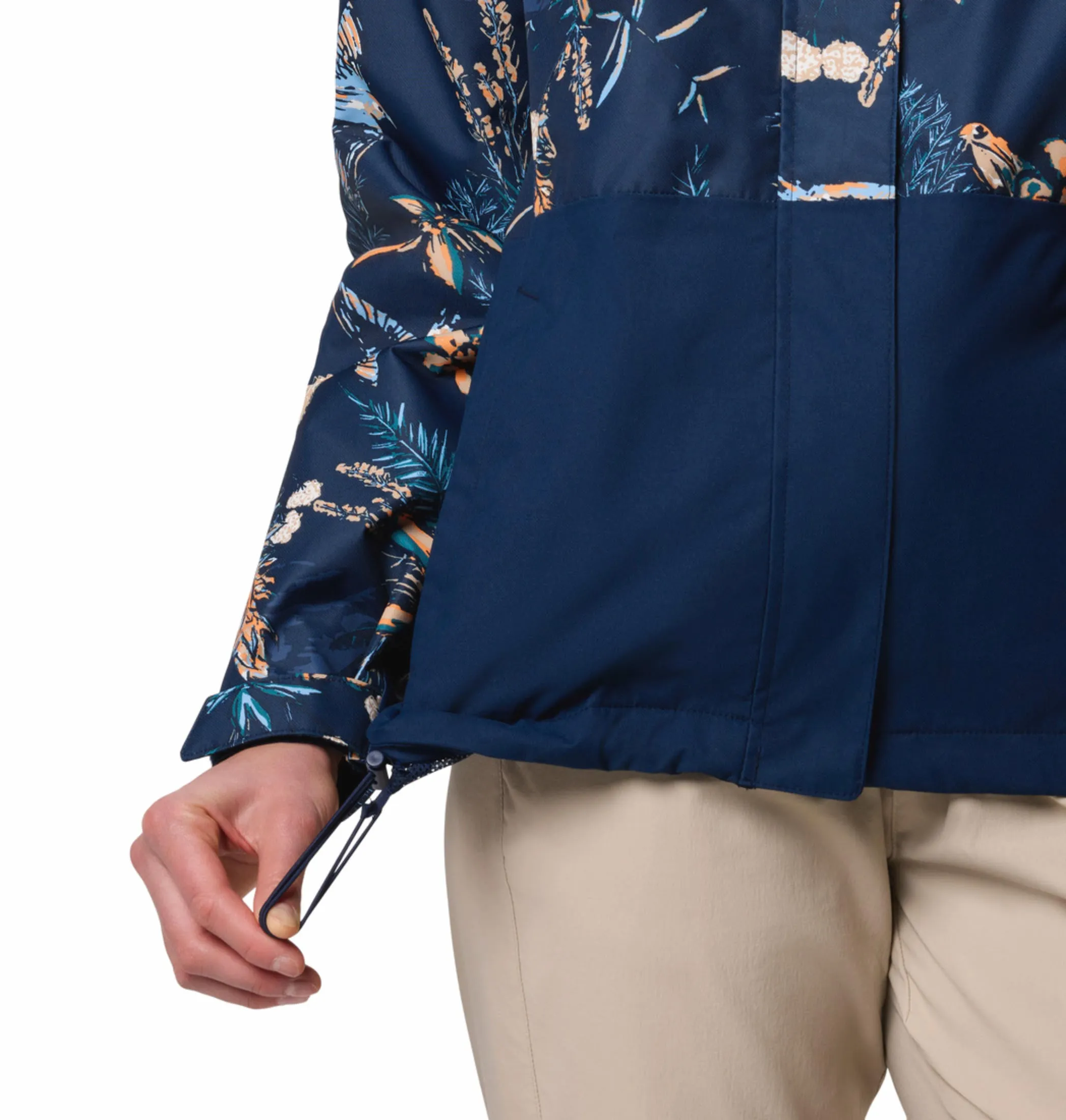 Columbia Women Blue Omni-Tech Hikebound Printed Waterproof Rain Jacket